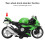 Green Kids Motorcycle Toy with Pull Back Function Sound & Light Effects Alloy 4