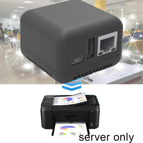 Wireless Mini Print Server Adapter for USB Printer, USB 2.0, 10/100 Mbps Ethernet, RJ-45 LAN Port, Grey Network Version 1