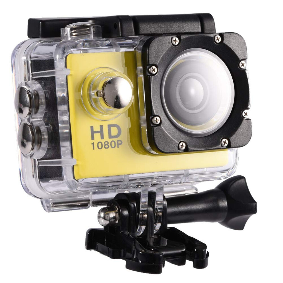 Action Cam Waterproof Camera 1080P Hd Underwater Action Cam 30M With Waterproof Housing Yellow 6482260556024