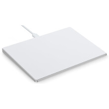Touchpad for PC, Wired Trackpad with Tempered Glass Surface and Aluminium Base, High Precision for Windows 10/11, White & Silver