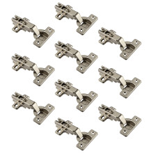 Metal Furniture Hinge 110 Corner Stop Door Hinge with Automatic Closing and Mounting Plate, Pack of 50 for Kitchen Cabinets