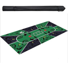 Poker Mat - Portable Oval Poker Table Layout, Rubber Foam Material with Foldable Design and Carry Bag, 48 x 24 Inches