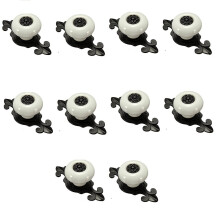 Ceramic Door Knobs Pack of 10, White and Black Drawer Knobs, Modern Style, 1.5 Inch Size