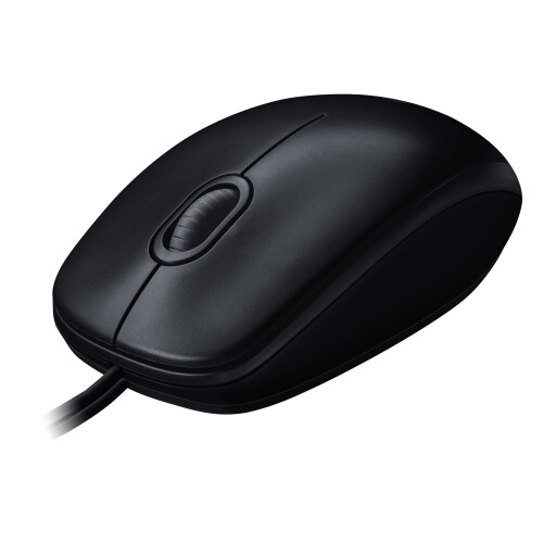 M100 Wired Mouse - Black USB Optical Mouse with Ergonomic Design for PC and Laptop Compatibility