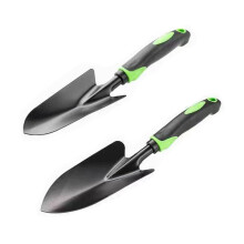 Garden Shovel for Planting and Transplanting, Small Black Green Trowel Set for Flower Beds, Buckets, Balcony Boxes