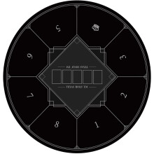 Poker Mat - Portable Round Texas Hold'em Play Mat, Foldable Black Table Top for 8 Players, Size S