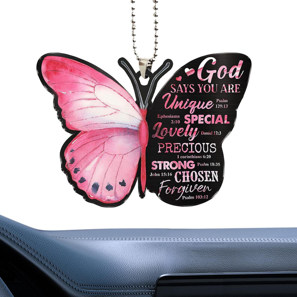 Auto Mirror Ornament | Acrylic Butterfly Rearview Mirror Hanging Accessory - Car Interior Aesthetic Decor 6482260557496