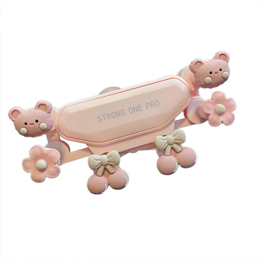 Cute Bear Phone Mount, Shockproof, 4-7In, Flexible & Low Noise Pink 6941339100167