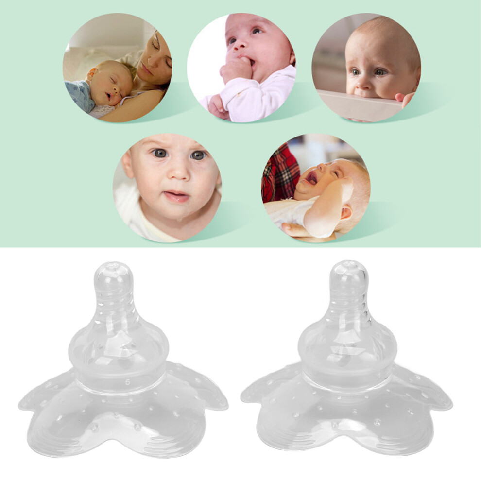 Nipple Shield Silicone for Flat and Inverted Nipples - 2 Pack Nursing Aid