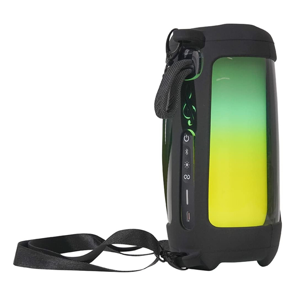 Silicone Case With Strap Carabiner For Jbl Pulse 5, Protective Cover For Jbl Pulse 5 Wireless Bluetooth Speaker, Black 6276012361802