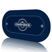 Upgraded Waterproof Poker Mat for 8 Players, Non-Slip Rubber Texas Hold'em, Oval Blue 70x35cm with Carry Bag