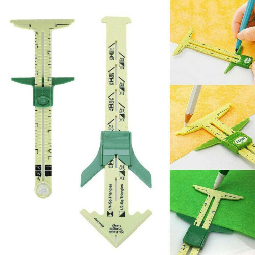 (33x9cm) 5 In 1 Sliding Gauge Measuring Sewing Tool Caliper Multi-Function Quilting Craft Tool