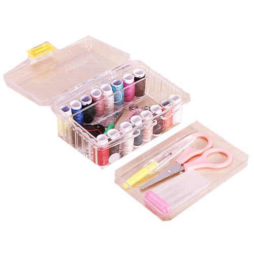 40Pcs/Set Sewing Kit Thread Threader Needle Tape Measure Scissor Thimble Storage Box 1