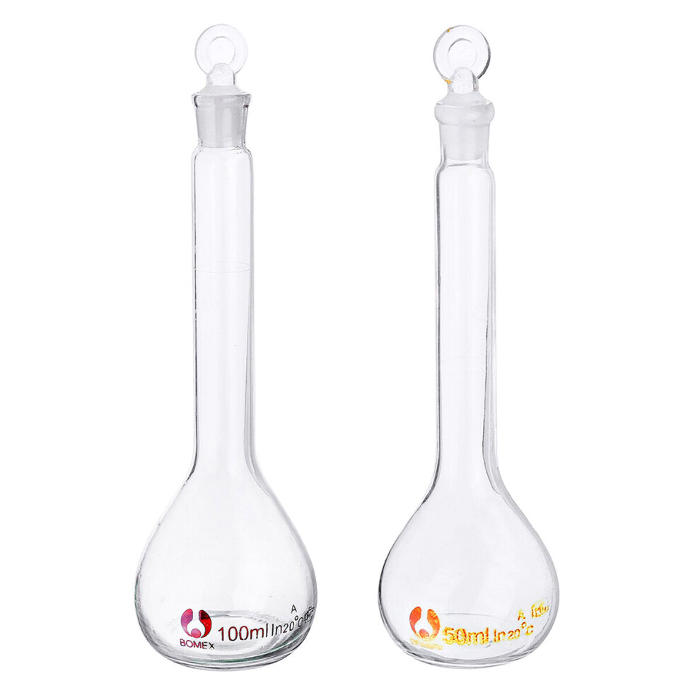 (10ml) 10/25/50/100/250ML Transparent Glass Volumetric Flask With Stopper Lab Glassware Kit-image-OPC-PJHVRCW-NEW