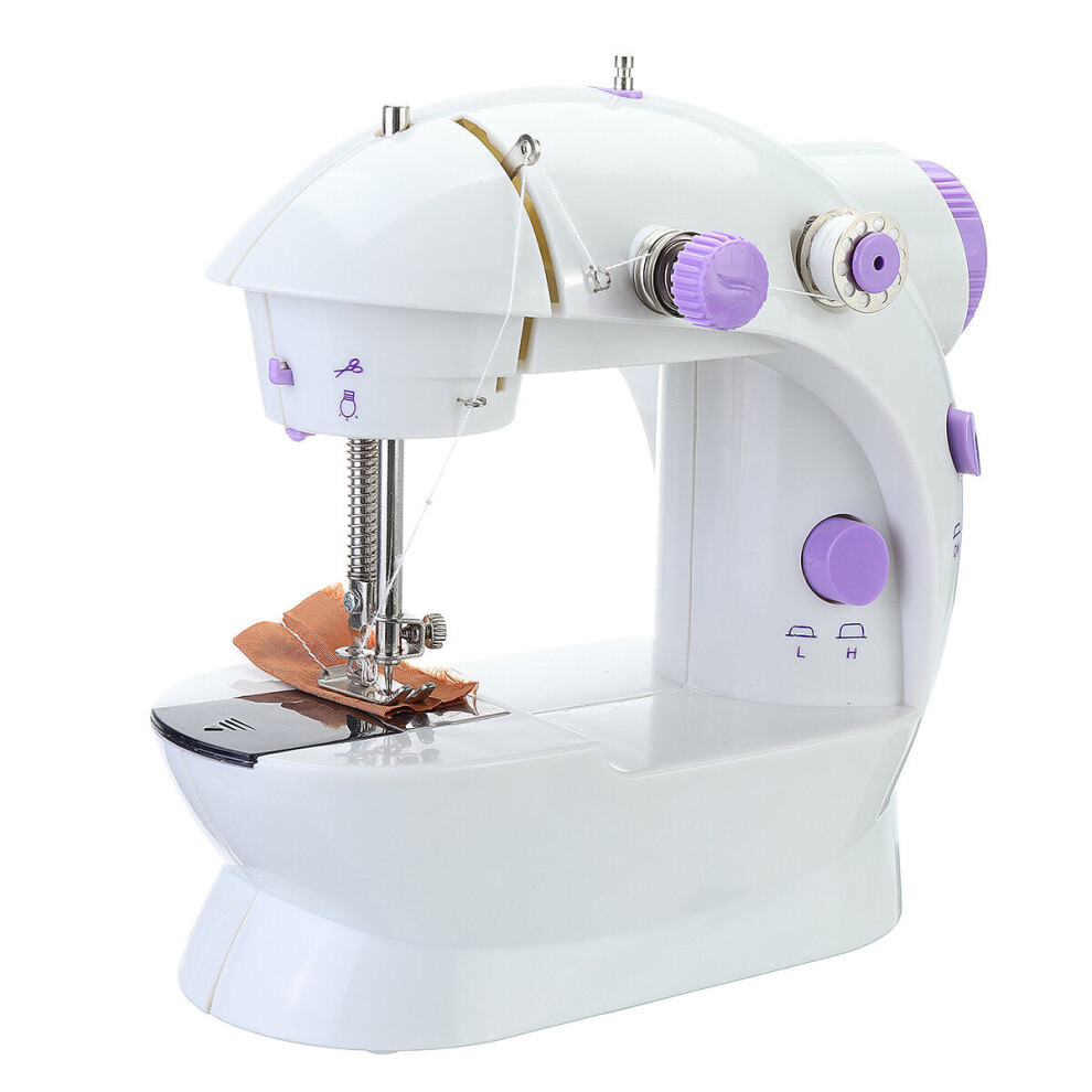 (EU Plug) Portable Sewing Machine Mini With Lamp Thread Cutter Extension Table Electric Sewing Machines DIY Embroidery Machine