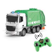 (Sprinkler Fire Truck) 7CH RC Car Spray Water Fire Lift Sanitation Garbage Truck with LED Light Remote Control Vehicles Models Toy