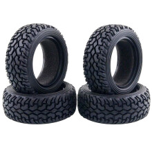 1/10 RC Car Tyres 75mm Rubber for HSP HPI Kyosho Tamiya On Road Touring Racing Cars 4 Pieces Black