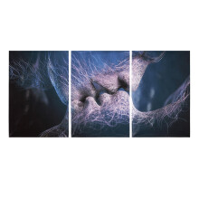 (S) 3Pcs Love Kiss Abstract Canvas Print Paintings Pictures Home Room Decor Unframed
