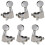 (Silver) 6Pcs Fully Enclosed Electric Guitar Tuning Pegs Tuners Machine Heads Replacement Button Knob 13