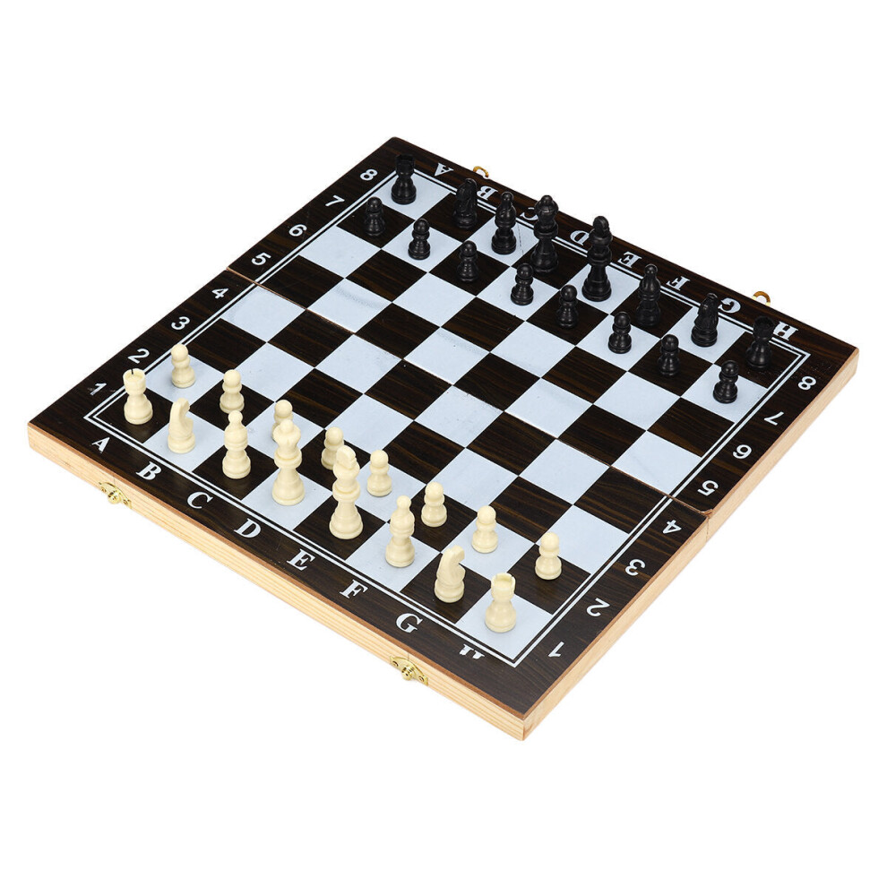 Photos - Other Toys GreenZech (M) 3-in-1 Folding Wood Chess Set Game Checkers Draughts Backgammon Toy Intelligence Development for Kids Adult 