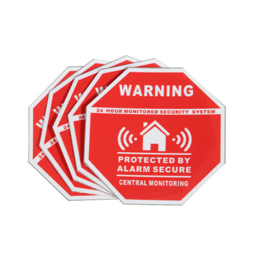5Pcs Home Alarm Security Stickers Decals Signs for Window Doors 1
