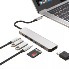 7 in 1 USB-C Hub Docking Station Adapter 2*USB 3.0 1*Type-C 1*PD 1*HDMI 1*TF Card Slot 1*SD Card Slot