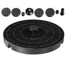 (1) Solar Powered Fountain Pump W/ 6 Nozzles Water Pump Night Floating Garden