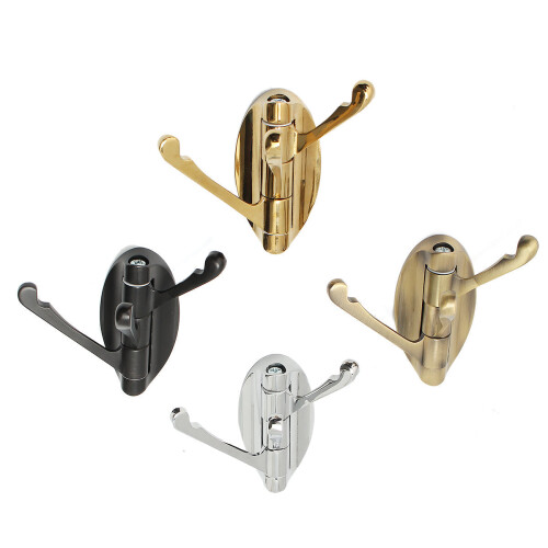 (silver) 180 Revolve Bathroom Robe Hook Holder Wall Mounted Adjustable 3 Hooks Cloth Hat Towel Hanger 1