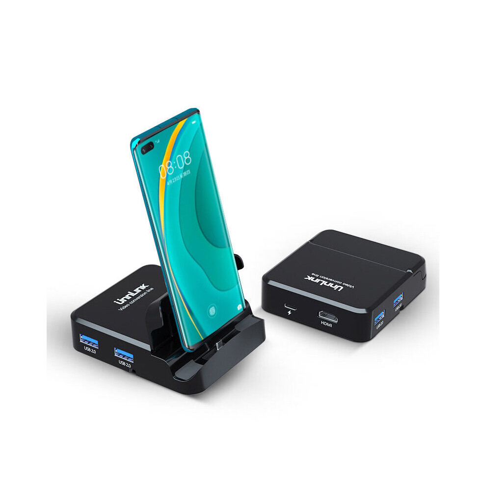 Photos - Other for Computer GreenZech 7 in 1 USB-C Hub Docking Station Adapter With 1 * USB 3.0 2 * USB 2.0 15W USB-C PD Power Delivery 4K HDMI HD Display TF Card 
