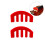 (Red) 2PCS Violin Rubber Mute detachable Violin Silent Rubber 8