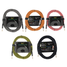 (Orange) 6 Meter Durable Guitar Cable for Electric Guitar Amplifier 6.35mm Cable Cord