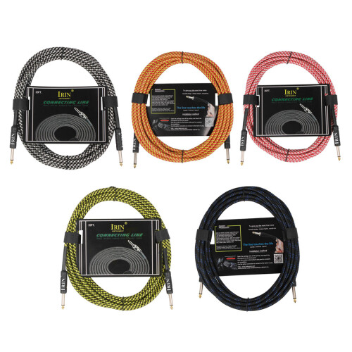 (Orange) 6 Meter Durable Guitar Cable for Electric Guitar Amplifier 6.35mm Cable Cord