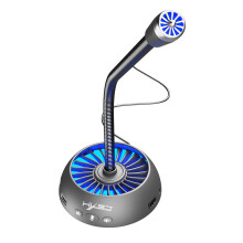 Microphone Cool Lighting Design USB Noise Reduction And Anti-Current Adjustable Volume 360 Pickup Hi-Fi Microphone