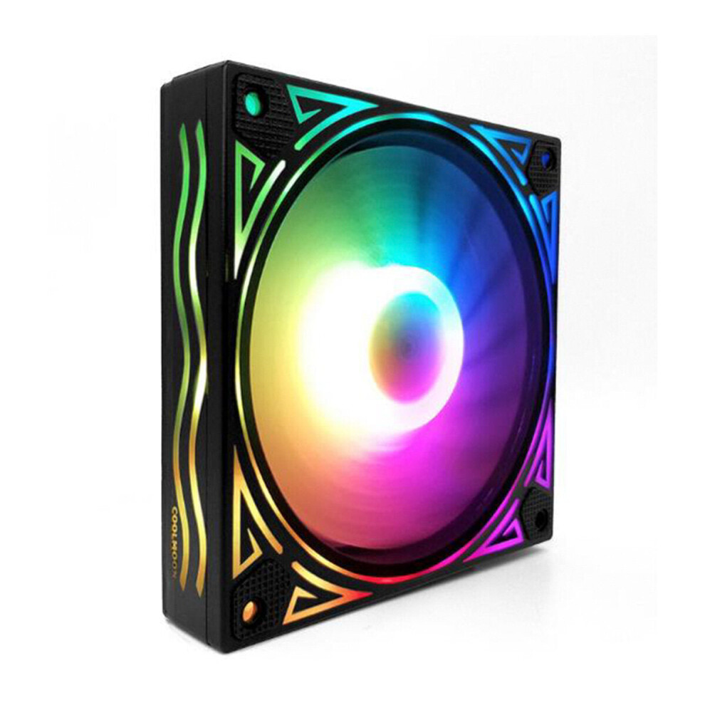 (A Single Cooling Fan) Rgb Fan 12Cm Dc 12V Chassis Fan Desktop Computer Mute Symphony Color Changing Fan 8 Modes 6112212775882