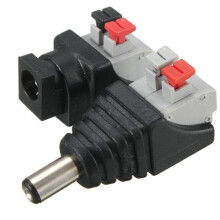 (Male Connector) DC Power Male Female 5.5*2.1mm Connector Adapter Plug Cable Pressed for LED Strips 12V