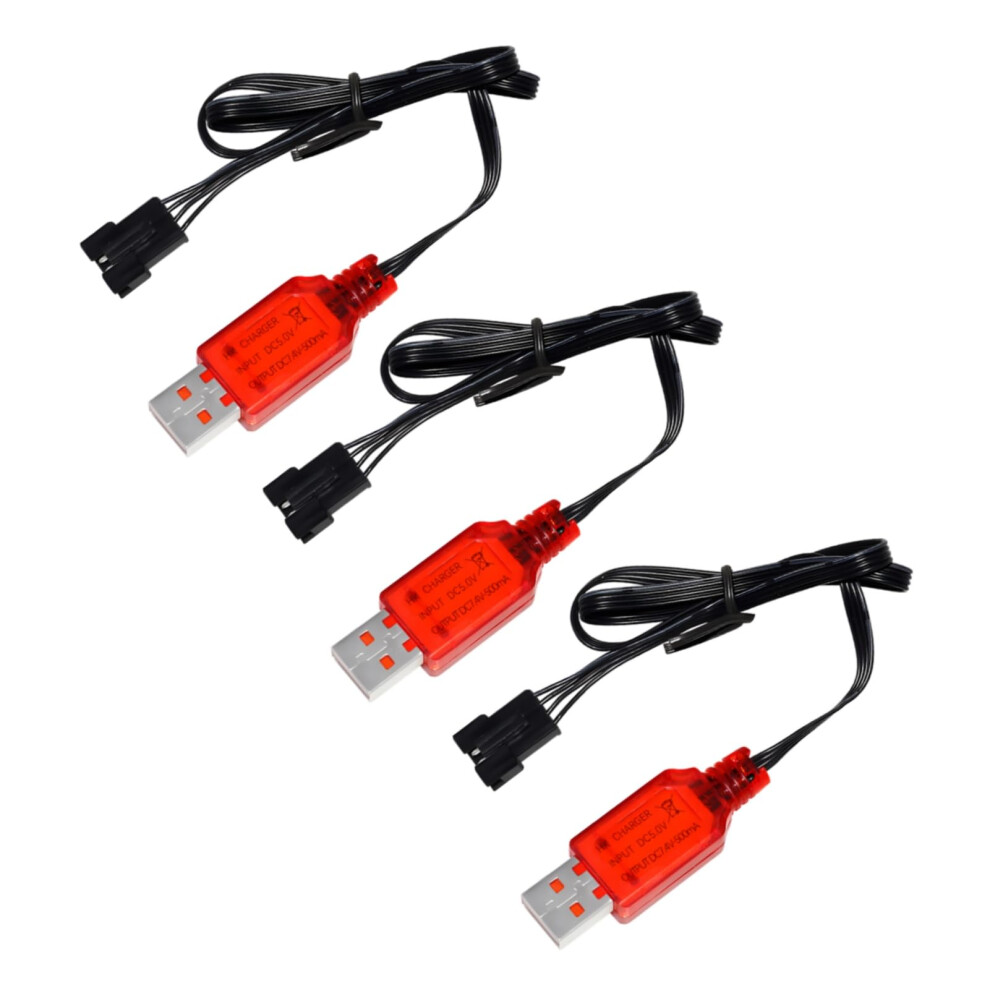 3Pcs 7.4V Sm-4P Plug Usb Charging Cable For De36w De65 Hm202 Ec08 Ec16 De85rc M416 Electric Gel Ball Blaster Battery Charger 6493810605284