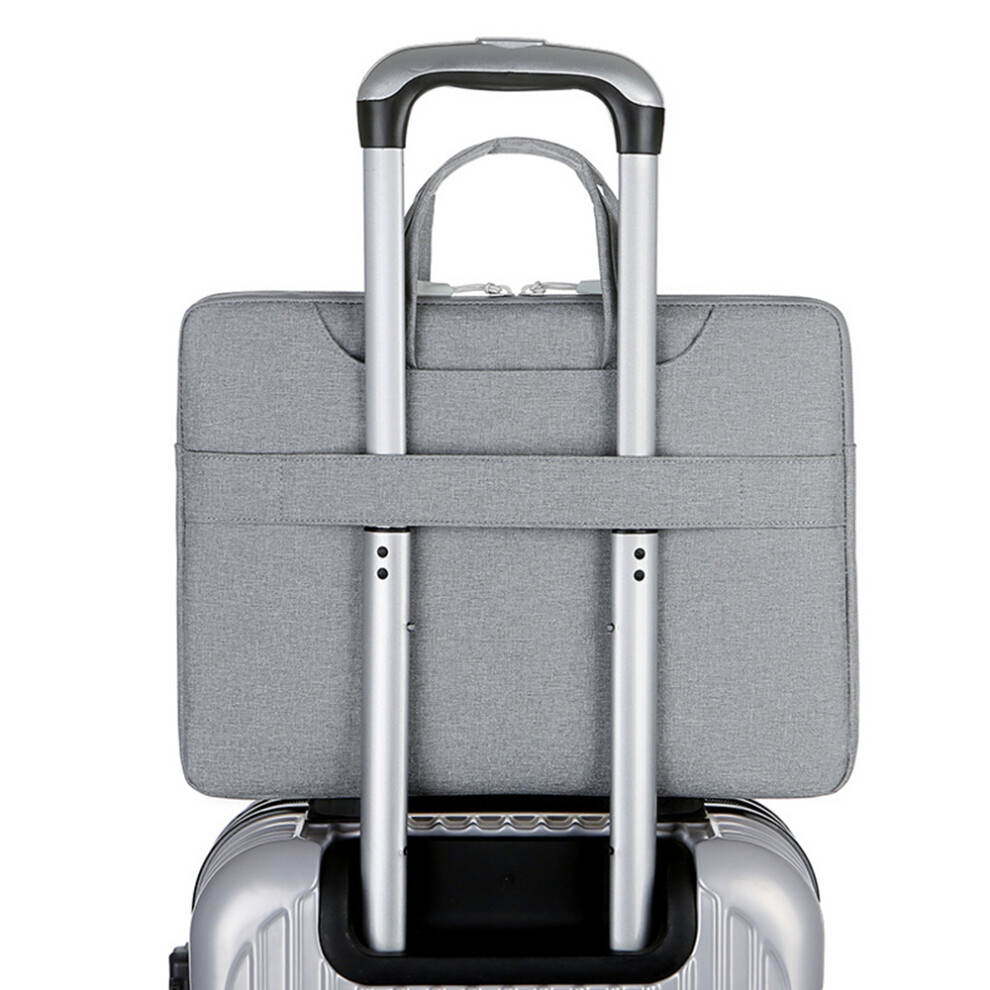15.6" Waterproof Laptop Sleeve With Multiple Pockets And Shoulder Strap Grey 3261339111653