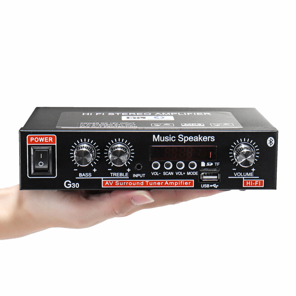 2CH LCD Display Hi-Fi Audio Stereo Power Amplifier Bluetooth FM Radio Car Home Remote Control-image-OPC-PJHVVG2-NEW