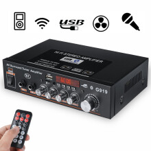 (US Plug) Intelligent Digital Power Amplifier Mini Power Amplifier Household Vehicle Dual Purpose 110-220V Vehicle DC12-24V