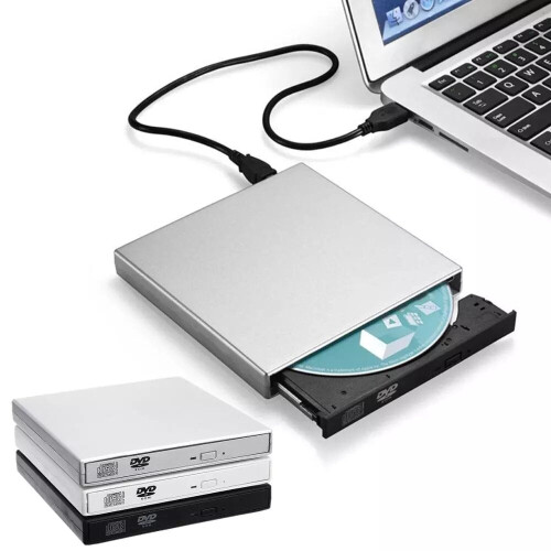 (Black) USB2.0 External Optical Drive CD Burner DVD-RW CD/DVD-ROM Player Rewriter Data Transfer for PC Laptop Computer Components