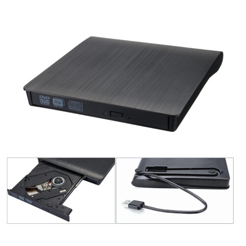 External USB 2.0 DVD RW CD Writer Slim Optical Drive Burner Reader Player For PC Laptop Business Office 2
