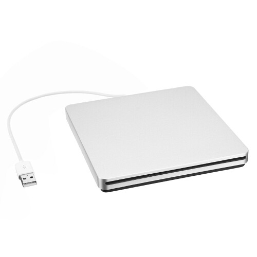 Portable USB 3.0 Silver External DVD-RW Max.24X High-speed Data Transmission for Win XP Win 7 Win 8 Win 10 for Mac 2