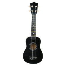(Black) Ukulele Kit Basswood Nylon 4 Strings Guitarra Acoustic Bass Guitar Musical Stringed Instrument for Beginners