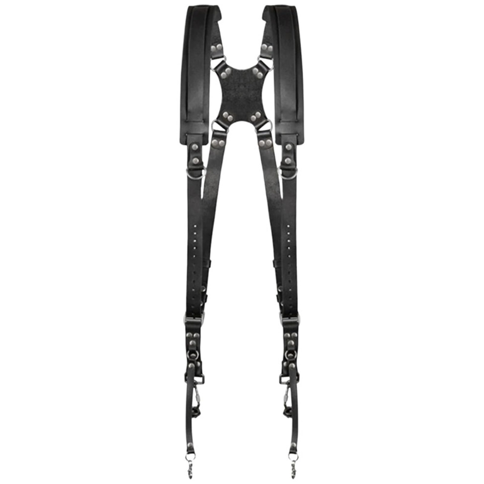 Doppelter Kameragurt Schultergurt Aus Leder, Verstellbarer Doppelschulter-Kameragurt Für Dslr-Kameras, Schwarz 66X50x0.5cm 6947110008677