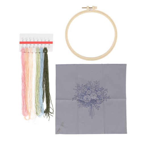 3D Flower Embroidery Starter Kit DIY Stamped