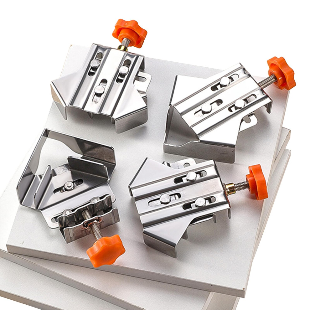 4 Piece Stainless Steel Corner Clamps For Woodworking, 90 Degree Right Angle, Adjustable Swivel Jaw, Multi-Purpose Tool 6482260560601