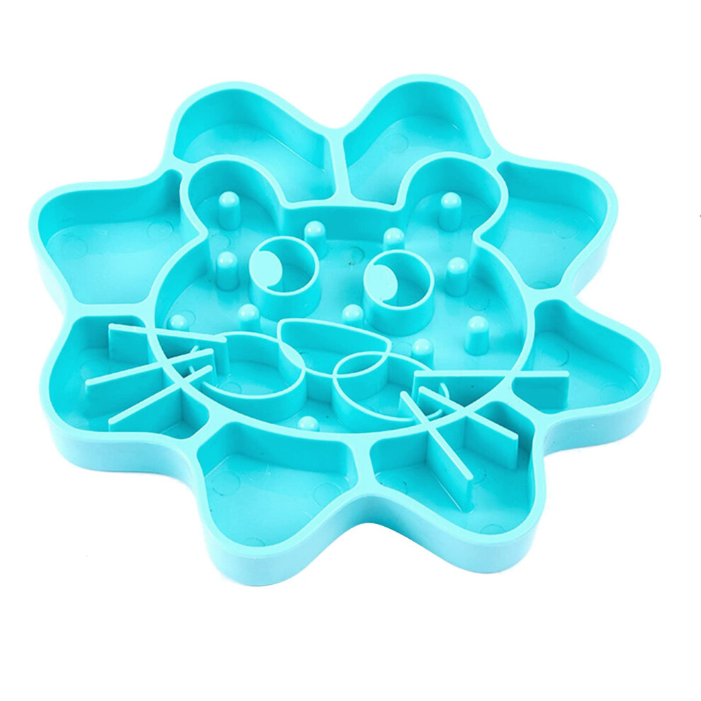 Dog Puzzle Feeder Mat in Flower Shape, Blue Non-Slip Dog Treat and Snack Mat for Pet Relaxation-image-OPC-PJHVX9K-NEW