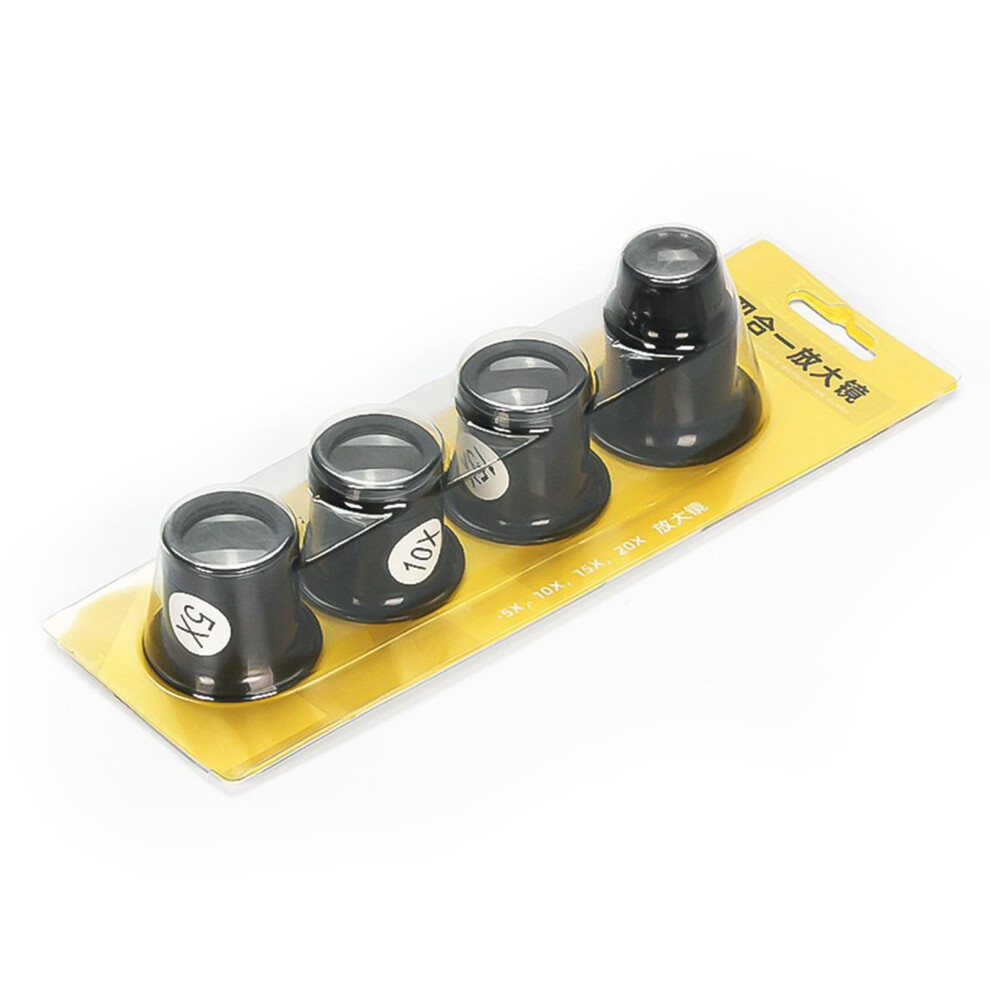 5-20x Lupe Glass Monocular Magnifier for Watch Repair and Jewelry Inspection, Multifunctional 4 in 1 Lens