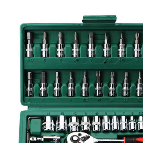 Set di 46 pezzi di chiavi a cricchetto in cromo vanadio con prolunghe e inserti 2