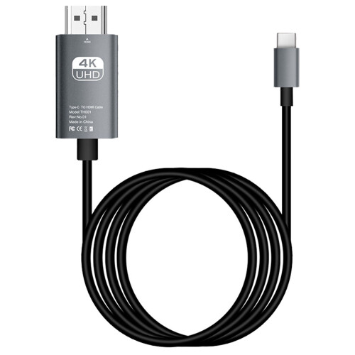 Type-C zu HDMI Multimedia Interface Kabel 4K 16Gbps 12cm Schwarz 1